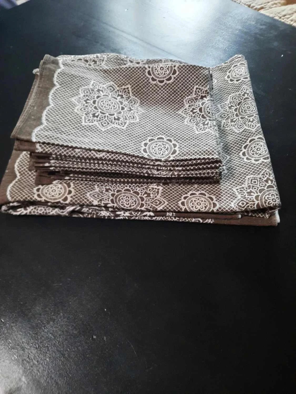 🥀Nappe vintage nueva de algodón y sus 12 servilletas. – photo 4